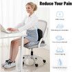 Seat Cushion Memory Foam Pads for Truck Driver Office Chair Cushion Home Chair Cushion Car Non Slip Pad Sitting Ergonomic Cushions for Office, Dark Grey