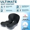 Seat Cushion Memory Foam Pads for Truck Driver Office Chair Cushion Home Chair Cushion Car Non Slip Pad Sitting Ergonomic Cushions for Office, Dark Grey