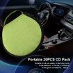 20 Capacity CD DVD Case Holder Portable Wallet Storage Organizer, Protective Storage Holder for Car Travel, Green