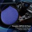 20 Capacity CD DVD Case Holder Portable Wallet Storage Organizer, Protective Storage Holder for Car Travel, Blue