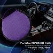 20 Capacity CD DVD Case Holder Portable Wallet Storage Organizer, Protective Storage Holder for Car Travel, Purple