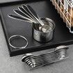 Measuring Cups and Spoons set of 17 Stainless Steel Measuring Cups Double Sided Magnetic Spoons Color Black