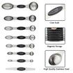 Measuring Cups and Spoons set of 17 Stainless Steel Measuring Cups Double Sided Magnetic Spoons Color Black