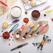 Measuring Cups and Spoons set of 17 Stainless Steel Measuring Cups Double Sided Magnetic Spoons Color Raindow