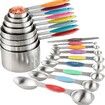 Measuring Cups and Spoons set of 17 Stainless Steel Measuring Cups Double Sided Magnetic Spoons Color Raindow