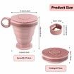 Foldable Silicone Cups,Travel Coffee Cups With Plastic Lids,Reusable Cup Set Suitable For Camping And Hiking Color Pink