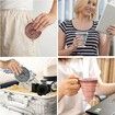 Foldable Silicone Cups,Travel Coffee Cups With Plastic Lids,Reusable Cup Set Suitable For Camping And Hiking Color Pink