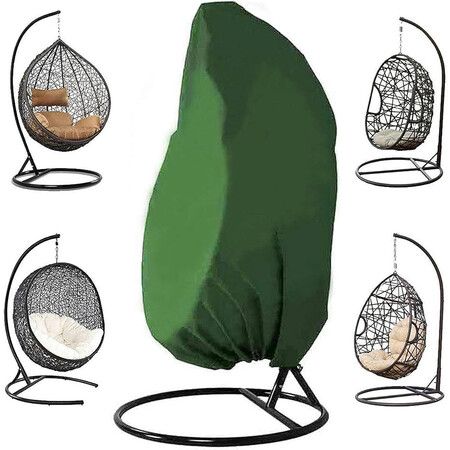 Patio Hanging Chair Cover, Egg Swing Chair Cover Waterproof Outdoor Furniture Protector Garden Pod Chair Cover 210D Oxford Fabric,Green