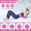 13 Pcs Pilates Rings Set For Home Gym Workouts Including Pilates Ball,Yoga Ring And Resistance Bands For Women Color Pink