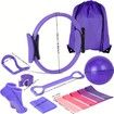 13 Pcs Pilates Rings Set For Home Gym Workouts Including Pilates Ball,Yoga Ring And Resistance Bands For Women Color Pink