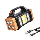 Premium High Lumens LED Work Light, Multipurpose Flashlight with Searchlight and Lantern Features, Rechargeable Outdoor Waterproof Solar Flashlight