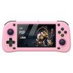 G28 Handheld Game Console 64G Card with 15000 Games, 4.3 Inch HD Screen Portable Retro Video Handheld Game Players Gift for Kids, Pink