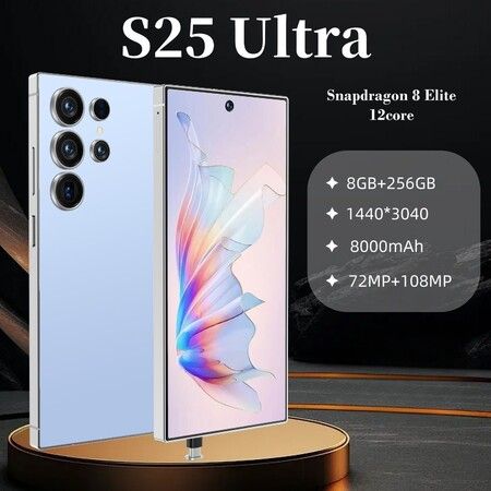4G Smartphone 6.8inch 8GB+256GB Dual SIM Android 15 Snapdragon 8 12 Core System 72+108mp Camera Unlocked Mobile Phones With S Pen Color Blue