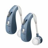 Rechargeable Hearing Aids for Seniors,Elderly Noise Cancelling Headphones Wireless Hearing Amplifiers 2 Pcs Blue