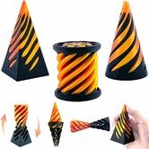 3 Pack Spiral Cone Toy,3D Printed Spiral Cone Fidget Toy,Mini Vortex Thread Illusion Desktop Decor Souvenir Gift for Anxiety Relaxing,Black and Gold
