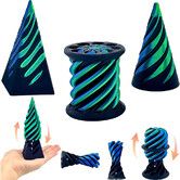 3 Pack Spiral Cone Toy,3D Printed Spiral Cone Fidget Toy,Mini Vortex Thread Illusion Desktop Decor Souvenir Gift for Anxiety Relaxing,Blue Black Green
