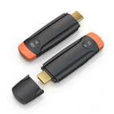 Wireless HDMI Transmitter Receiver Plug and Play with 5G,HD Extender Kit Support USB C Streaming Video Audio to Monitor from Laptop Camera STB,Orange