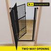 Pet Safety Gate Dog Cat Security Extra Tall Retractable Fence Enclosure Guard Kitchen Doorway Stairs Barrier with Walk Through Door 142cm Height