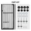 Pet Safety Gate Dog Cat Security Extra Tall Retractable Fence Enclosure Guard Kitchen Doorway Stairs Barrier with Walk Through Door 142cm Height
