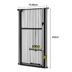 Pet Safety Gate Dog Cat Security Extra Tall Retractable Fence Enclosure Guard Kitchen Doorway Stairs Barrier with Walk Through Door 142cm Height