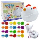 12 Pcs Montessori Sorter  Easter Matching Push Pull Chicken Box Learning Educational Toy Multiple Shapes Colors  Skills Sensor  Gift For Boys And Girls