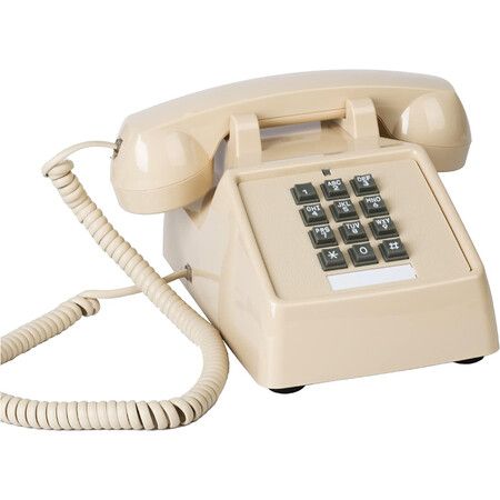 Classic Vintage Cord Phones for Landline Old Telephone with Mechanical Ringer Volume Control Retro Analog Desk Phone for Home House School,Beige
