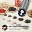 Gravity Electric Salt and Pepper Grinder Set, 2Pcs USB Rechargeable Stainless Steel Mills with Large Capacity Tall Glass