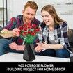 Rose Flowers Bouquet Building Set 960pcs Artificial Roses Botanical Collection Home Decor Perfect Birthday Valentines Gift Day Gifts Compatible with Lego
