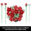 Rose Flowers Bouquet Building Set 960pcs Artificial Roses Botanical Collection Home Decor Perfect Birthday Valentines Gift Day Gifts Compatible with Lego