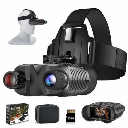 Head-Mounted Night Vision Goggles Rechargeable Hands Free Night Vision Binoculars Goggles,Digital Infrared Viewing 8X Digital Zoom