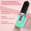 Cordless Hair Straightener for Women, USB Rechargeable Electric Hot Straightener Comb, Portable Mini Heated Hair Straightening for Travel, Pink