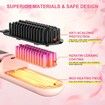 Cordless Hair Straightener for Women, USB Rechargeable Electric Hot Straightener Comb, Portable Mini Heated Hair Straightening for Travel, Pink