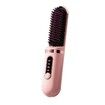 Cordless Hair Straightener for Women, USB Rechargeable Electric Hot Straightener Comb, Portable Mini Heated Hair Straightening for Travel, Pink
