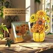 Sunflower Building Set Flowers with Vase Van Gogh Botanical Collection 1009pcs Compatible with Lego Ideal for Home and Office Decor Art Lover's Gift