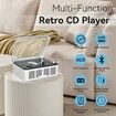 CD Player with Speakers HiFi Stereo Sound for Home,Bluetooth Retro Wood CD Music Players FM Radio with Remote Control,Support USB AUX Playback,White