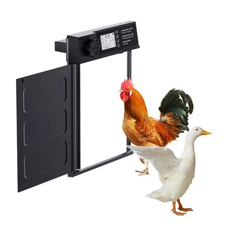 Automatic Solar Chicken Coop Door With Timer Lcd Screen Intelligent Chicken Duck Henhouse Door Opener Outdoor Farm Accessories
