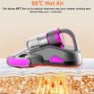 Mattress Vacuum Cleaner for Bed with UV Ultrasonic,Brushroll Rotation,Double-Cup,LED Display,14Kpa Suction 200W Powerful Handheld Vacuums(Gray Purple)
