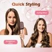Cordless Curling Brush, Rechargeable Curling Iron Brush for Curl or Straighten Hair, Portable Hot Curling Brush for Travel