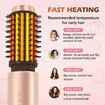 Cordless Curling Brush, Rechargeable Curling Iron Brush for Curl or Straighten Hair, Portable Hot Curling Brush for Travel