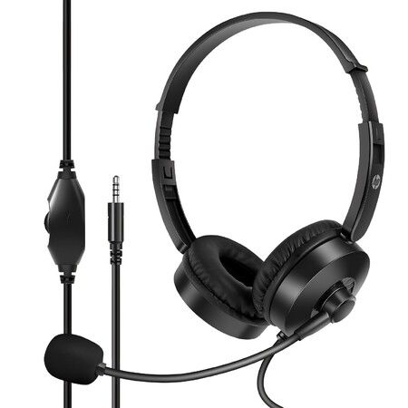 HP Headset for Laptop tablet  hp8009 with Microphone Over-Ear Headphones  Gaming and Online Classes 3.5mm plug