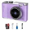 Kids Digital Camera,2.4 Inch TFT Display CCD Camera,32GB Card,48MP 8X Digital Zoom,Compact Retro Camera,Purple