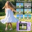 Kids Digital Camera,2.4 Inch TFT Display CCD Camera,32GB Card,48MP 8X Digital Zoom,Compact Retro Camera,Purple