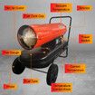 Industrial Space Heater 68kW Diesel Kerosene Air Forced Blow Fan Warm for Workshop Warehouse Shed Garage Greenhouse Office Fast Heating Shop Portable