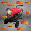 Industrial Fan Heater 68kW Diesel Kerosene Warm Space Forced Air Blower Workshop Warehouse Shed Garage Greenhouse Office Fast Heating Shop Portable