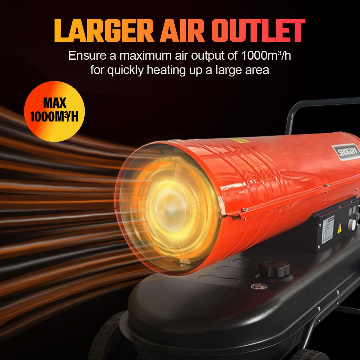 Industrial Fan Heater 58kW Diesel Kerosene Warm Space Air Blower for Workshop Warehouse Shed Garage Greenhouse Office Shop Forced Fast Heating Portable
