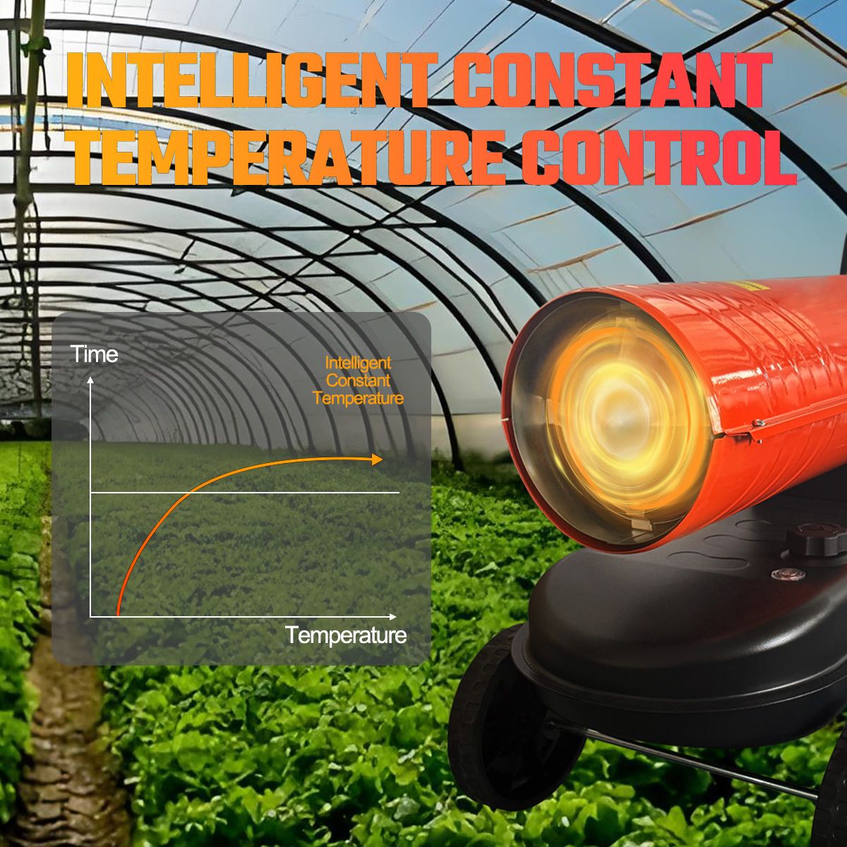 Industrial Fan Heater 58kW Diesel Kerosene Warm Space Air Blower for Workshop Warehouse Shed Garage Greenhouse Office Shop Forced Fast Heating Portable