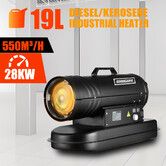Industrial Fan Heater Diesel Kerosene Forced Warm Air Space Blower 28kW Portable for Workshop Warehouse Shed Garage Greenhouse Office Fast Heating