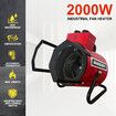 2000W Industrial Fan Heater Electric Carpet Dryer Hot Air Blower Space Standing for Workshop Room Office Warehouse Garage Greenhouse Fast Heating
