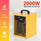 Electric Fan Heater Industrial Workshop Portable Room Carpet Dryer Warm Hot Air Forced 2000W Fast Heating Space Standing SAA for Warehouse Farm Garage