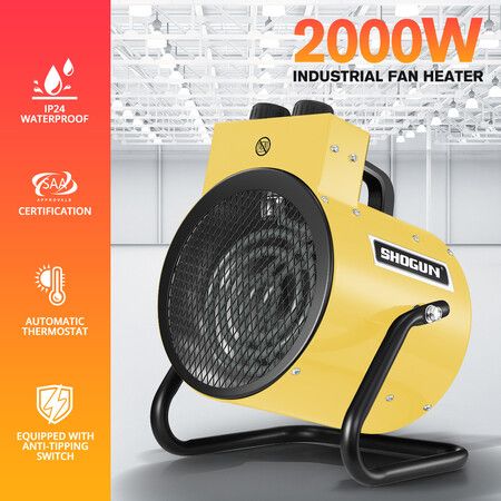 Portable Electric Heater Industrial Fan 2In1 2000W Carpet Dryer Warm Hot Air Blower Fast Heating Room Space SAA Standing for Office Workshop Warehouse
